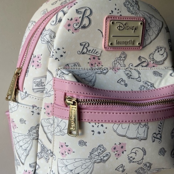 Loungefly × Disney Beauty and the Beast Belle Pink All Over-Print
Mini Backpack - Picture 8 of 9